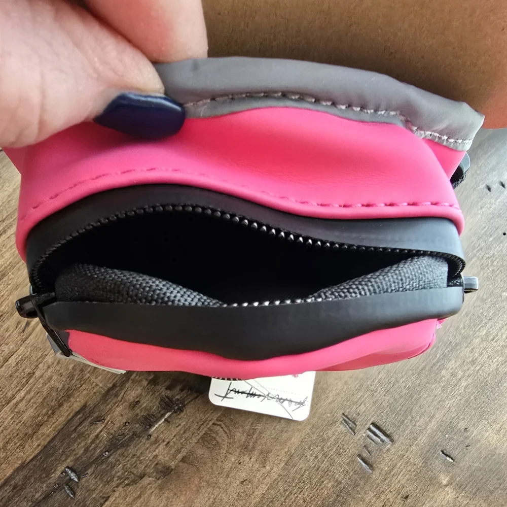 Free People Pink and Black Crossbody Pouch